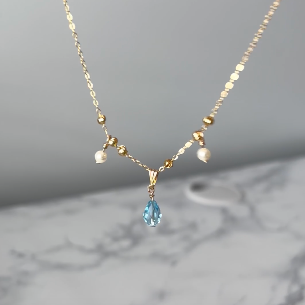 "ocean dreams" 14k gold-filled crystal necklace (limited edition)