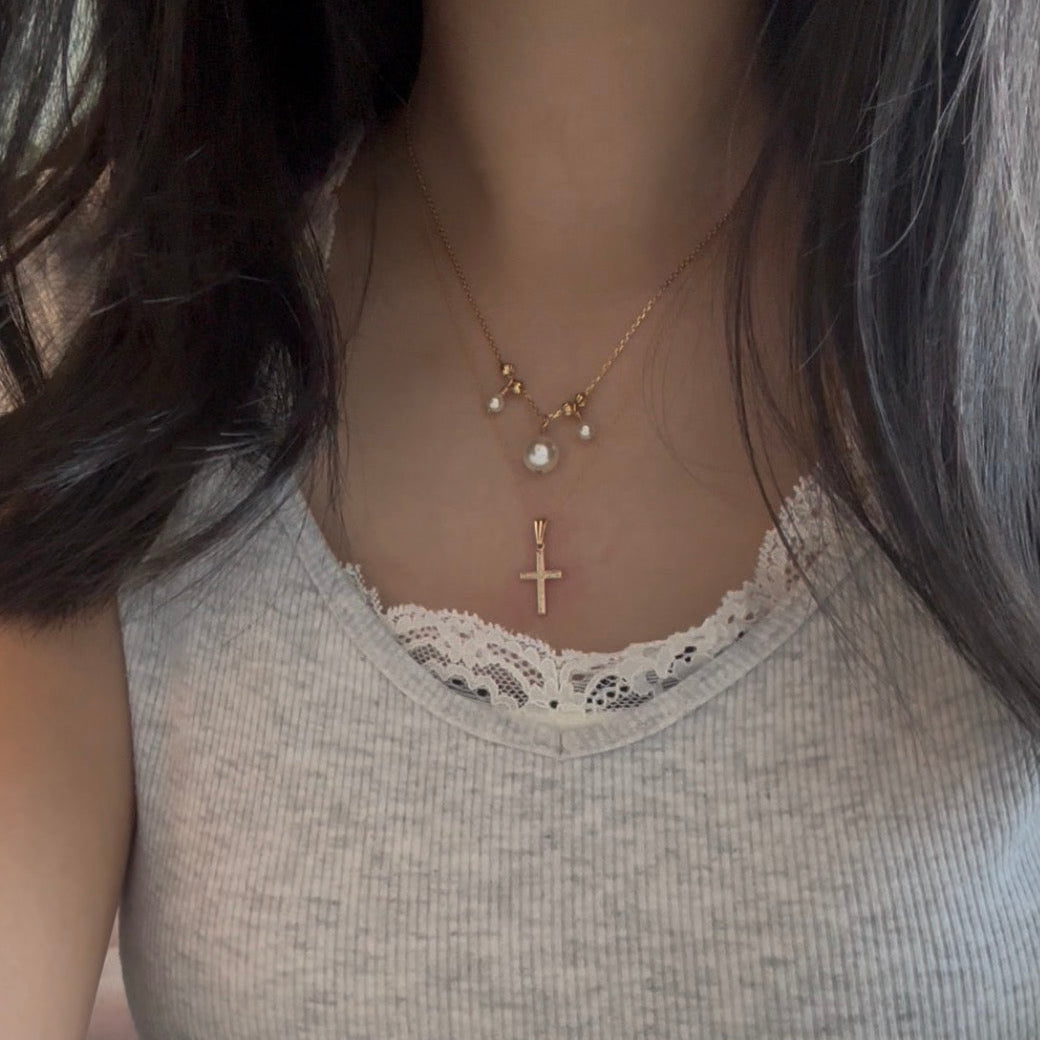 "floral faith" 14k gold-filled cross necklace (limited edition)
